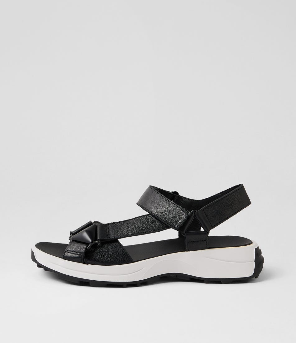 Kayler Black Leather Sandals