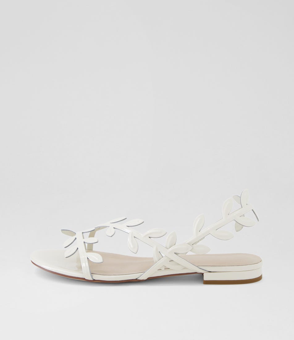 Kimberly Ivory Patent Leather Sandals