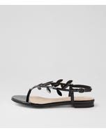 Kits Black Patent Leather Sandals