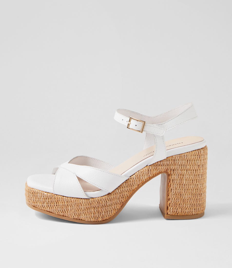 Kuper White Leather Sandals