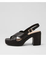 Kloria Black Leather Sandals