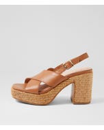 Kloria Dark Tan Leather Sandals