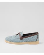 Lightsy Denim Choc Synthetic Raffia Leather Loafers