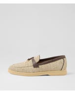 Lightsy Latte Choc Synthetic Raffia Leather Loafers