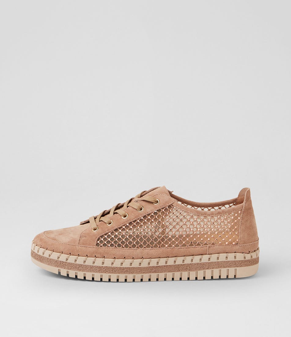 Maysie Cafe Suede Mesh Sneakers