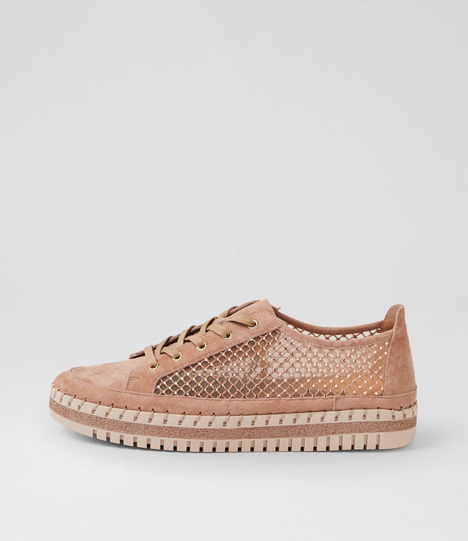 Maysie Cafe Suede Mesh Sneakers
