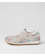 Mecco Pink White Leather Sneakers