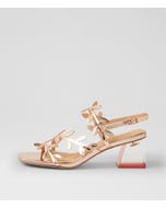 Morine Pale Rose Gold Shine Heeled Sandals