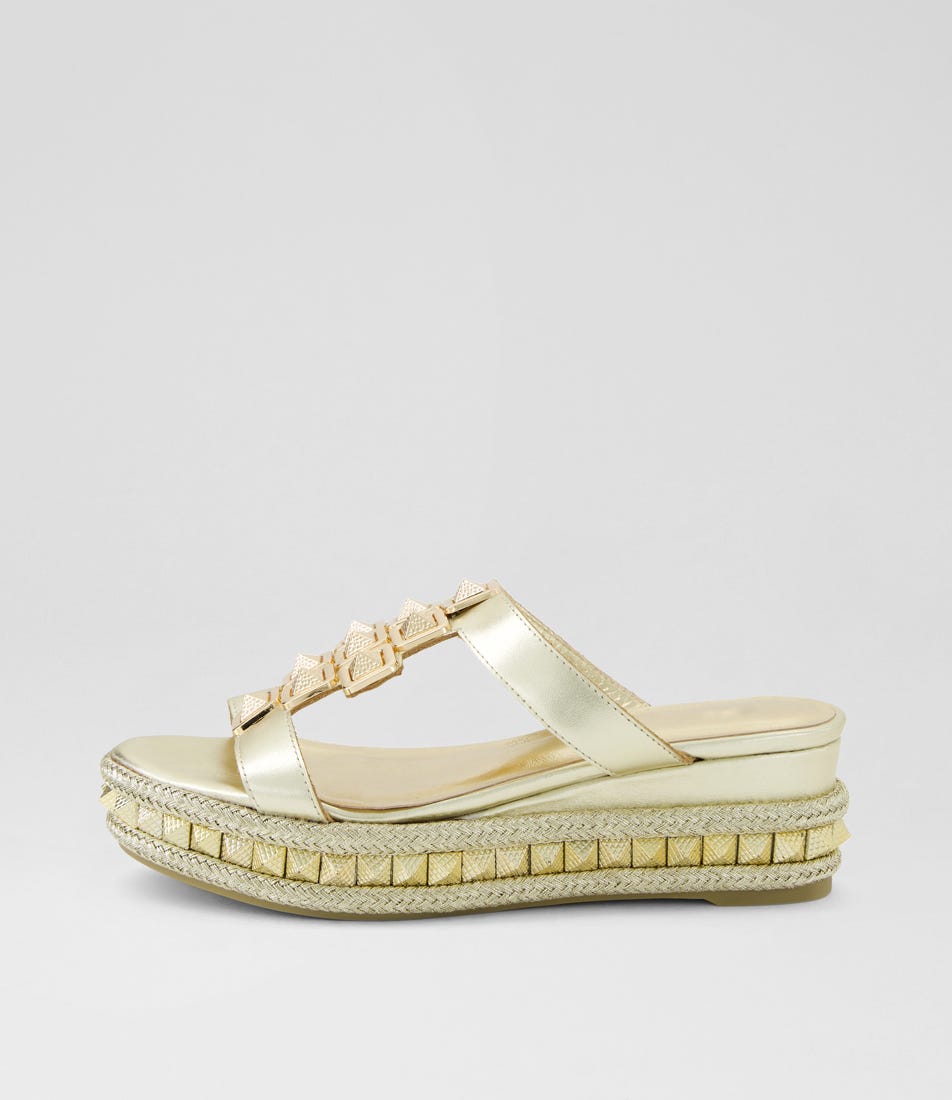 Maija Gold Leather Sandals