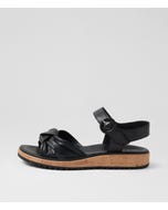 Ohiosy Black Leather Sandals