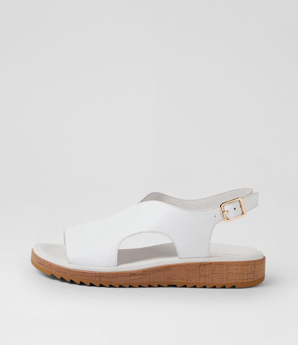 Olingos White Leather Sandals