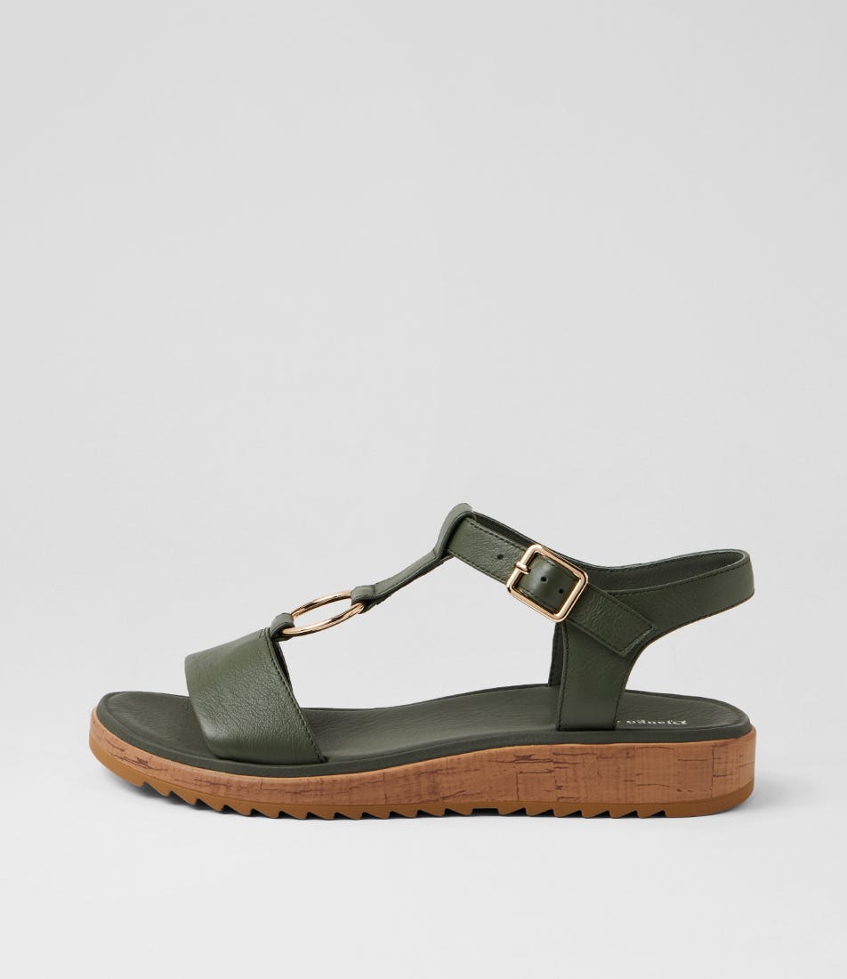 Onights Olive Leather Sandals