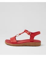 Onights Red Leather Sandals