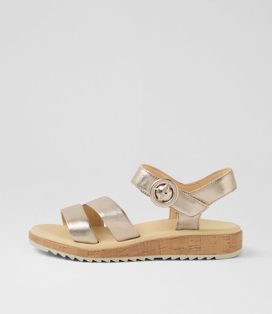 Onotte Champagne Almond Leather Sandals