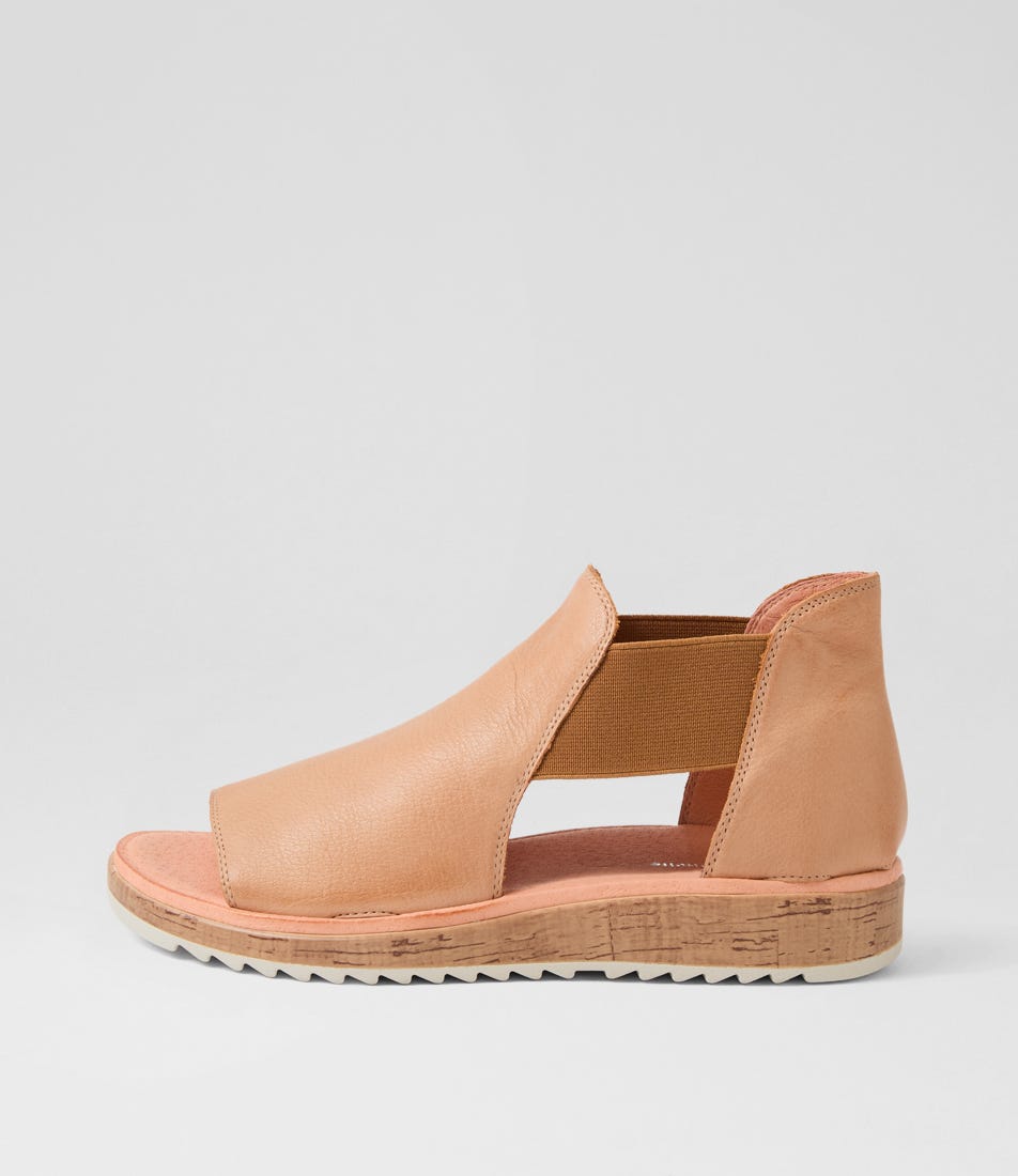 Oddat Dark Tan Almond Leather Sandals