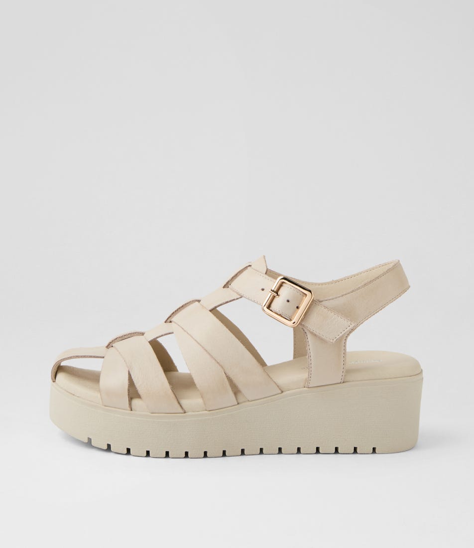 Olenka Almond Leather Sandals