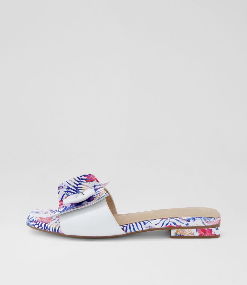 Placide White Tropic Multi Leather Sandals