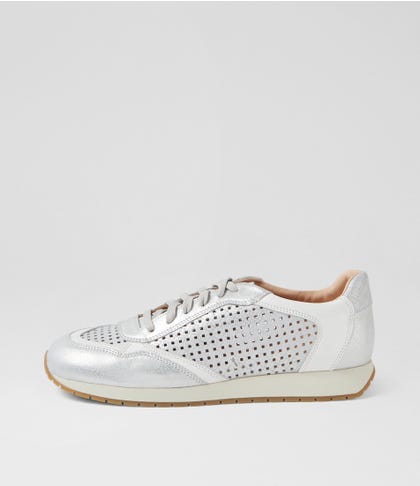 Parlicon White Silver Wash Multi Sneakers