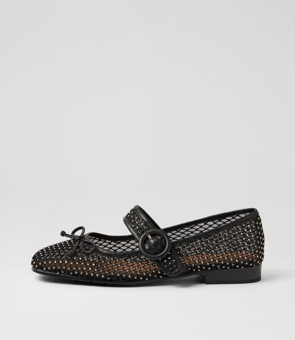 Powerful Black Pewter Multi Flat Shoes