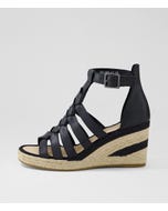 Pelony Black Multi Leather Sandals