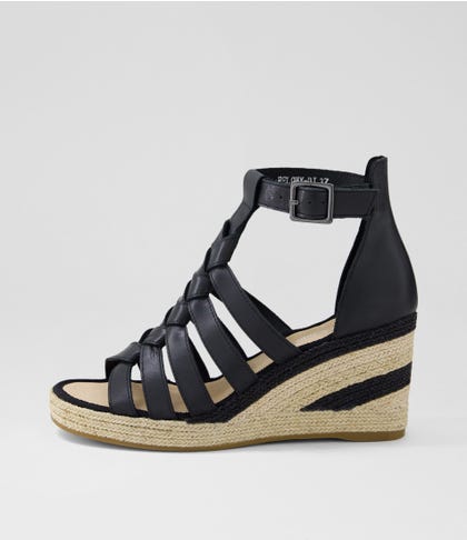Pelony Black Multi Leather Sandals