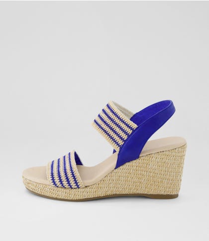 Piveys Blue Natural Fabric Sandals