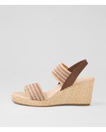 Piveys Choc Natural Fabric Sandals