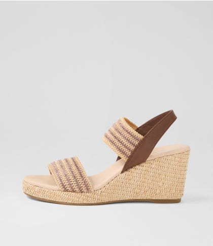 Piveys Choc Natural Fabric Sandals