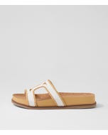 Quinci Natural White Fabric Slides