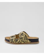 Quipp Black Natural Fabric Slides