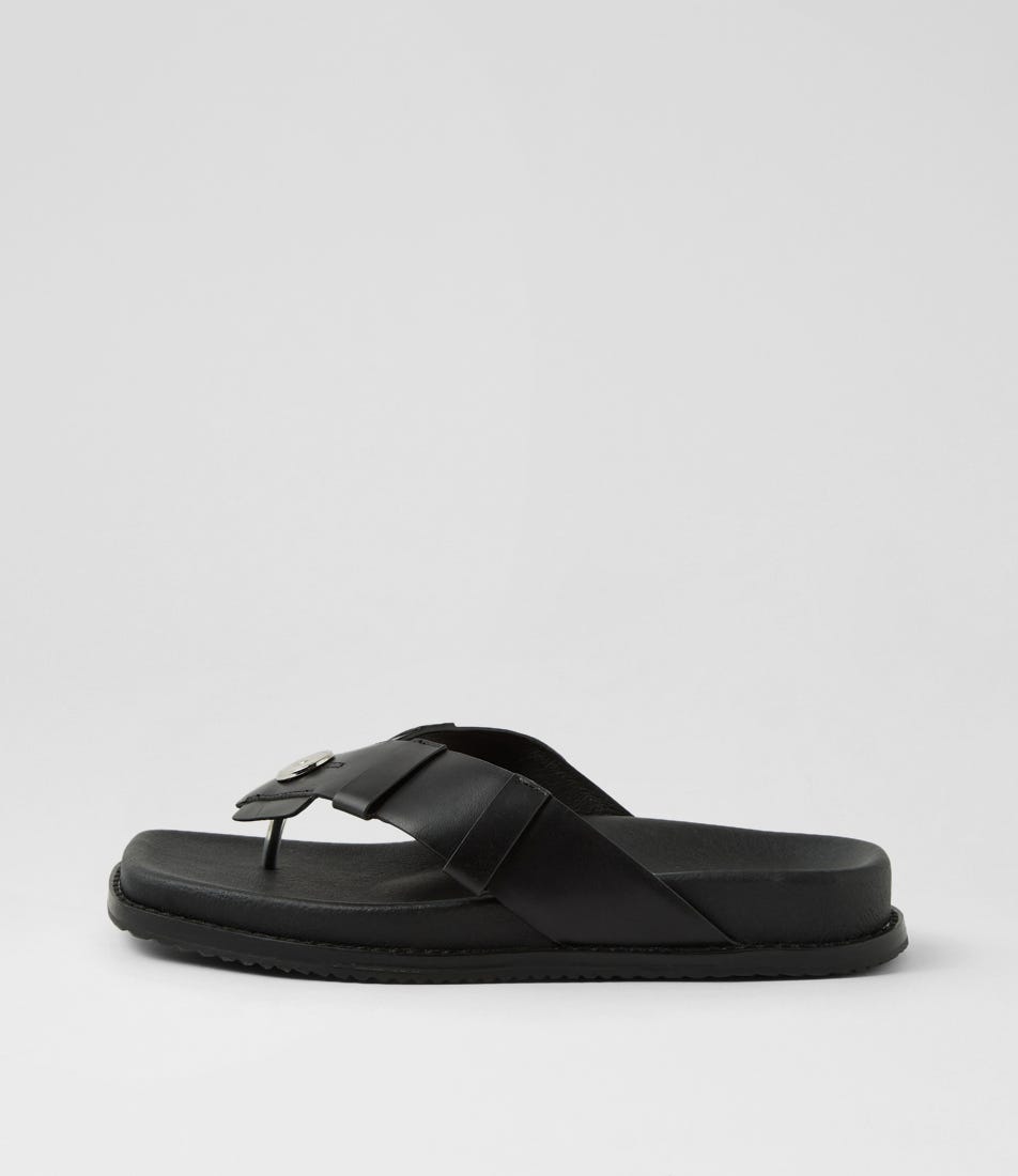 Rook Black Leather Thongs