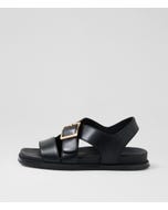 Reve Black Leather Sandals