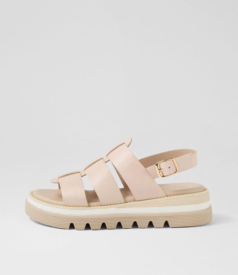 Saprina Almond Leather Sandals