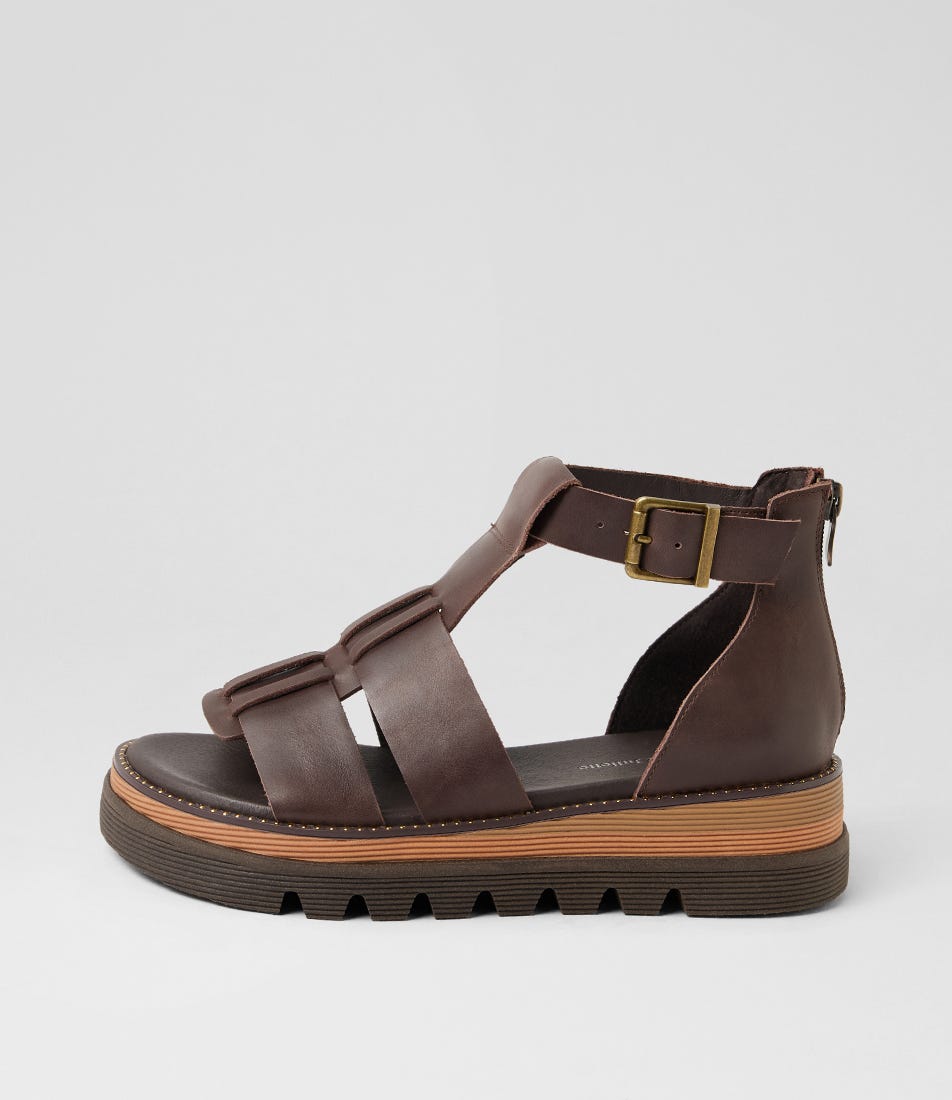 Sloanes Choc Leather Sandals