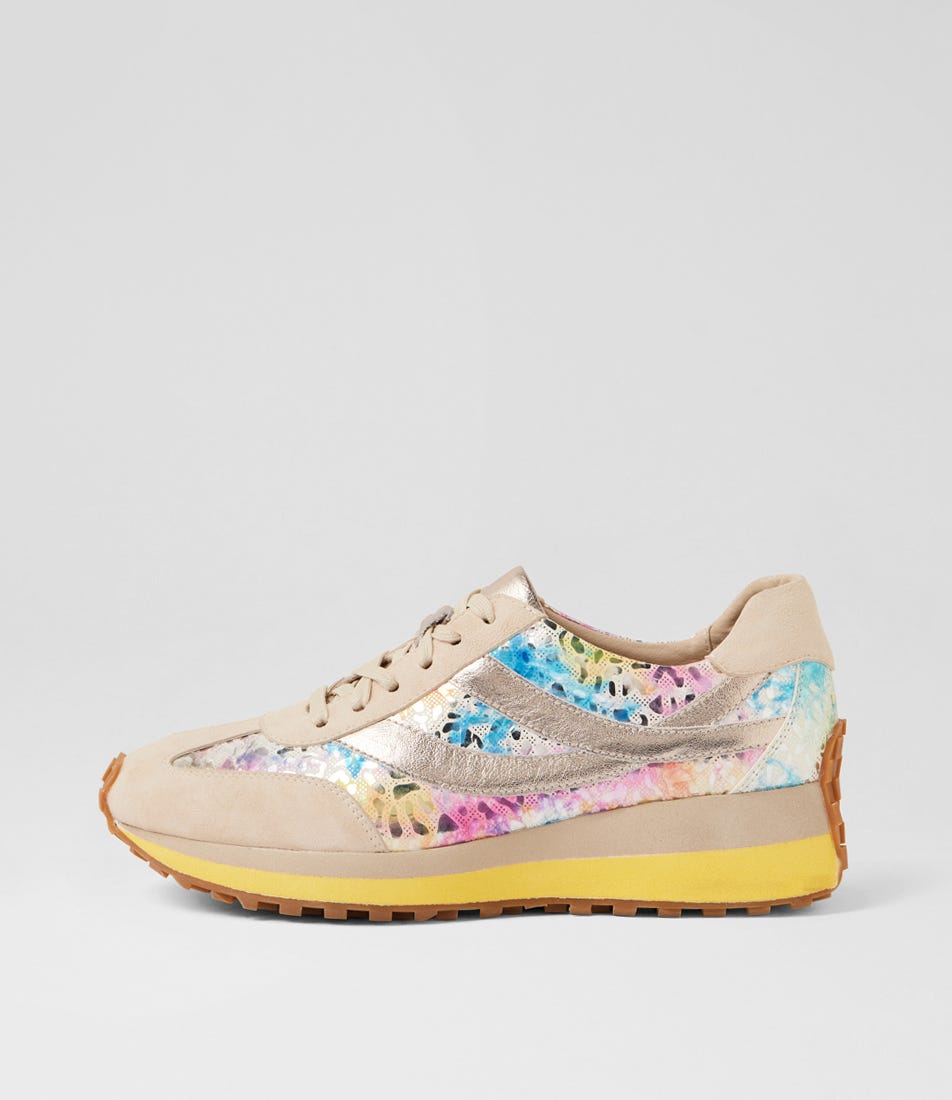 Sheryls Milk Metal Leopard Leather Sneakers