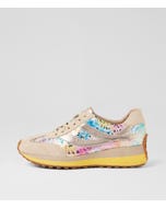 Sheryls Milk Metal Leopard Leather Sneakers
