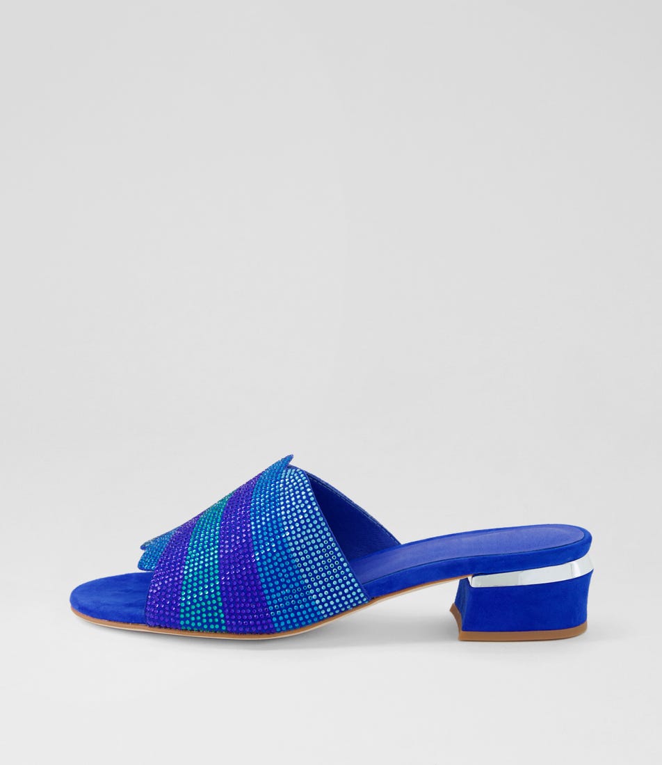 Tonda Blue Multi Suede Sandals