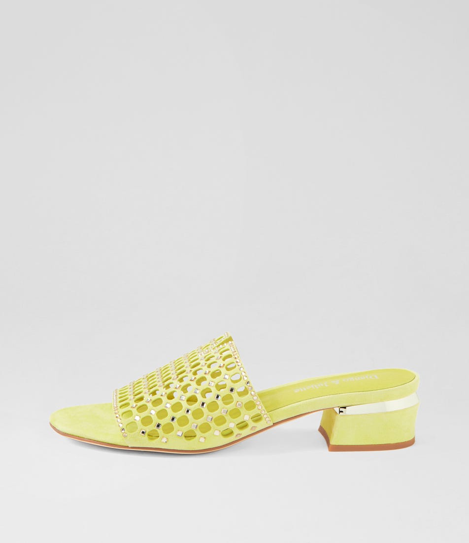 Tropics Lemon Silver Suede Jewels Sandals