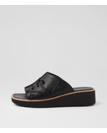 Tiger Black Leather Sandals