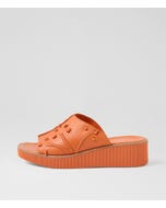Tiger Orange Leather Sandals