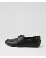 Vermonts Black Leather Flat Shoes