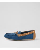 Valleries Light Navy Dark Tan Suede Loafers
