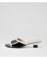 Vikkey White Black Leather Sandals