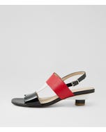 Varnessa Black Red Multi Patent Leather Sandals