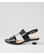 Varnessa Black Patent Leather Sandals