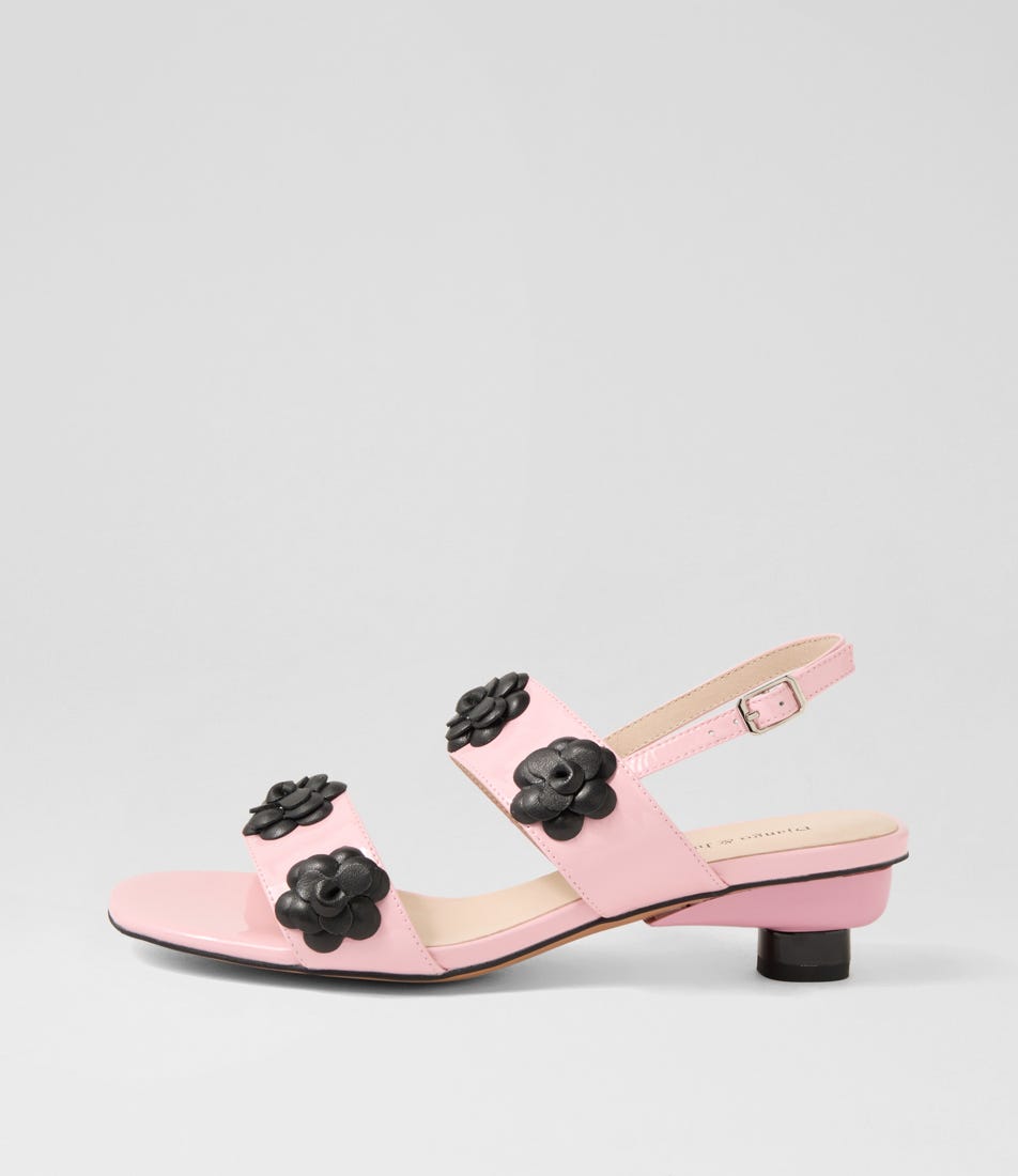 Veronka Bubblegum Black Patent Leather Sandals