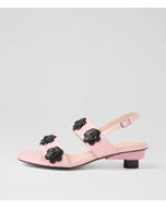 Veronka Bubblegum Black Patent Leather Sandals