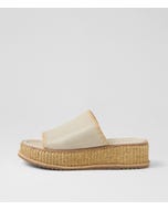 Vibe Almond Leather Slides
