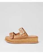 Vexta Tan Old Gold Leather Sandals