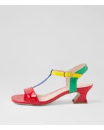 Wernice Red Multi Patent Leather Sandals